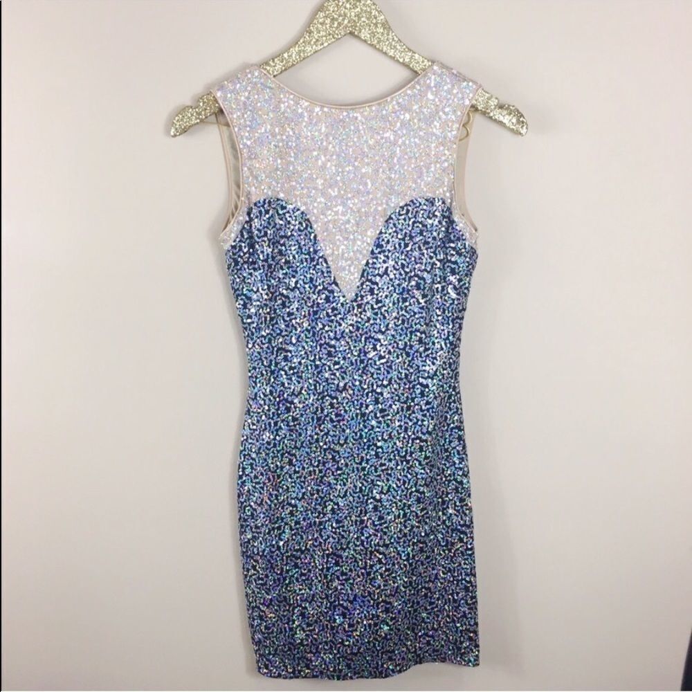 dresses and other drugs Sequin Mesh Dress Nude - Picture 2 of 7